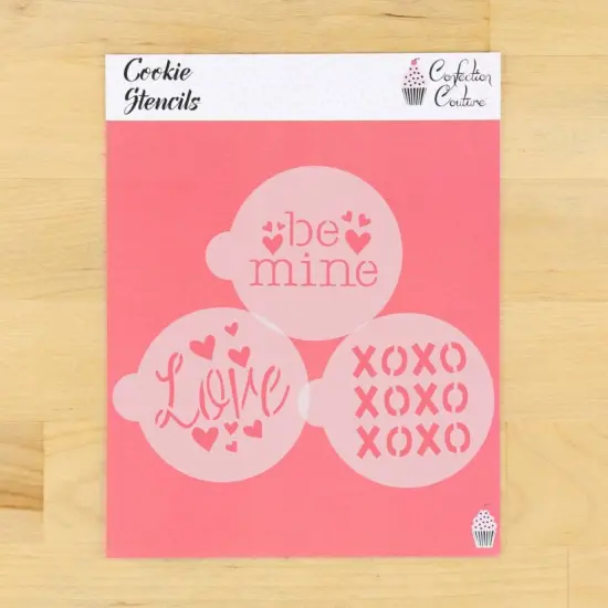 Valentines Round Cookie Stencil 3 Pc Set - 2 inch {1}