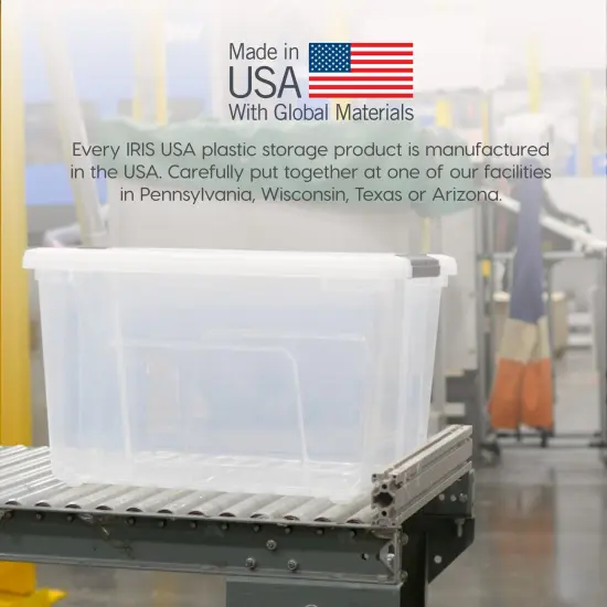 IRIS USA Plastic Storage Bins with Lids and Secure Latching Buckles {6}
