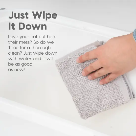 IRIS USA Top Entry Cat Litter Box with Litter Catching Lid, Privacy Walls and Scoop, Cat Pan {4}