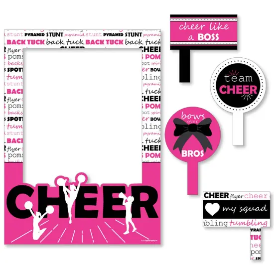 Big Dot of Happiness We've Got Spirit - Cheerleading - Birthday or Cheer Party Selfie Photo Booth Picture Frame & Props - Printed on Sturdy Material {7}