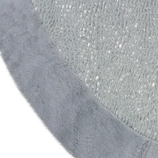 Northlight 48" Gray and Silver Faux Fur Snake Skin Pattern Christmas Tree Skirt {4}