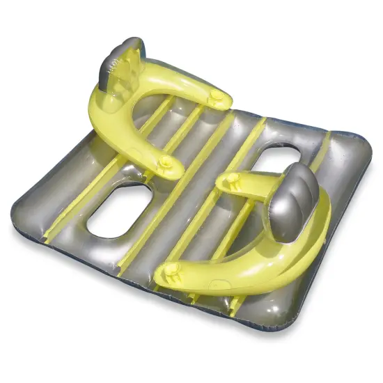 Swim Central 66" Yellow and Silver Inflatable Face-To-Face Pool Raft Dual Air Mattress {1}