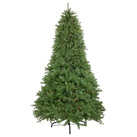 Northlight 9' Pre-Lit Rockwood Pine Artificial Christmas Tree, Multi Lights Green {1}