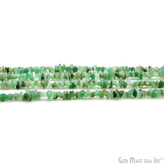 Chrysoprase Chip Beads, 34 Inch, Natural Chip Strands, Drilled Strung Nugget Beads, 3-7mm, Polished, GemMartUSA (CHCP-70001) {6}