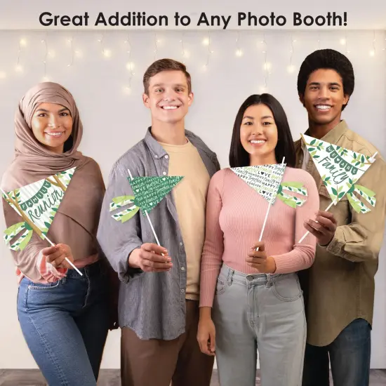 Big Dot of Happiness Family Tree Reunion - Triangle Family Gathering Party Photo Props - Pennant Flag Centerpieces - Set of 20 {6}