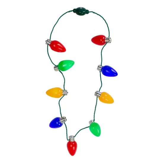 Northlight 16" Green and Red Flashing Retro Bulb Christmas Necklace Multi {1}