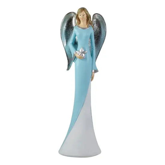 Northlight Angel Figurine Holding a Star - 6.5" - Blue {1}