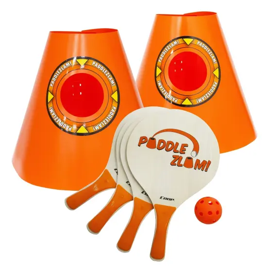 SwimWays 18" Orange Pickleball Paddle Zlam with Cones Backyard Paddle Ball Game {1}