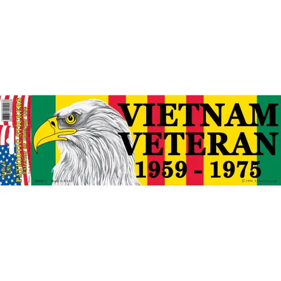 Vietnam Veteran 1959-1975 Bumper Sticker 3-1/4"X9" {1}