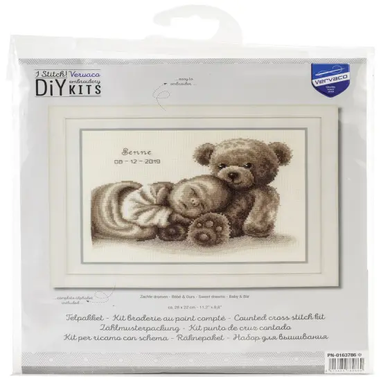 Vervaco Counted Cross Stitch Kit 11.25"X8.75"-Sweet Dreams Record On Aida {1}