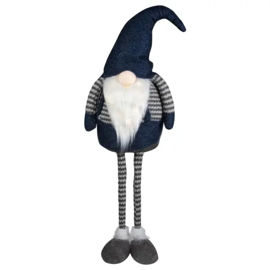 Northlight LED Lighted Extendable Gnome Christmas Figure - 41" - Blue and Gray {1}