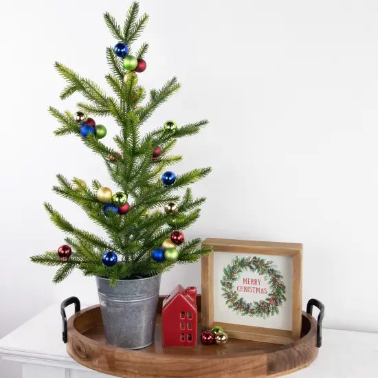 Northlight Shatterproof Ball Ornament Christmas Pick - 6.75" - Multicolor {3}