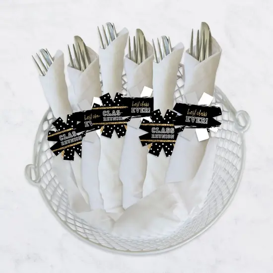 Big Dot of Happiness Reunited - School Class Reunion Party Paper Napkin Holder - Napkin Rings - Set of 24 {4}