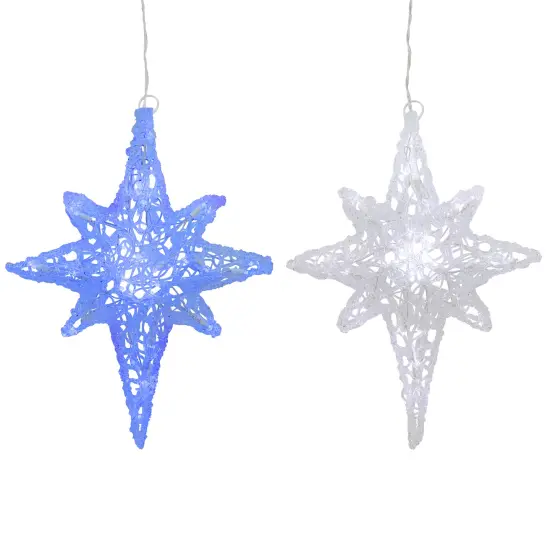 Northlight LED Lighted Color Changing Star of Bethlehem Christmas Decoration - 22" - Blue and White Clear {1}