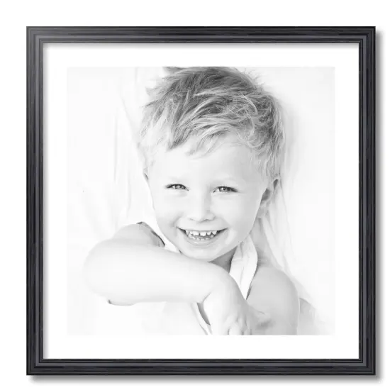 ArtToFrames 24x24" Matted Picture Frame with 20x20" Single Mat Photo Opening Framed in 1.25" Black and 2" Mat (FWM-4083-24x24) {4}
