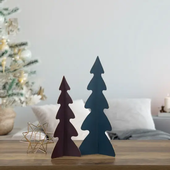 Northlight Triangular Christmas Tree with Curved Edges Decoration - 12" - Purple {3}