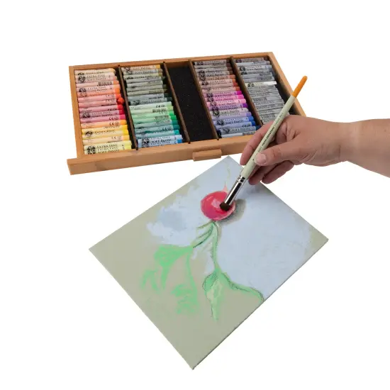 Creative Mark Pastel Smoothies - Paintbrush for Pastel Blending Bristle & Nylon Hair for Blending on Rough Surfaces Short Handle Lacquered Wood Handles {4}