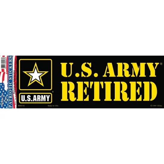 BM0102 Black U.S. Army Retired Sticker (3.5x10'') {1}