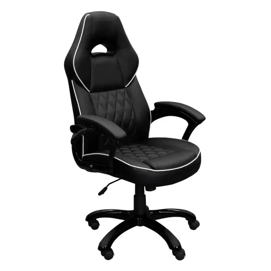 Techni Office Solutions 3.75' Black and White High Back Executive Sport Race Office Chair {1}