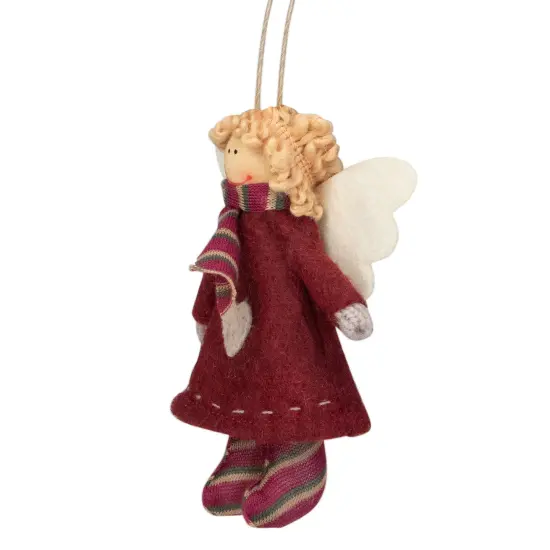 Northlight Angel Girl with Wings Hanging Christmas Ornament - 4.25" - Burgundy and Beige Red {6}