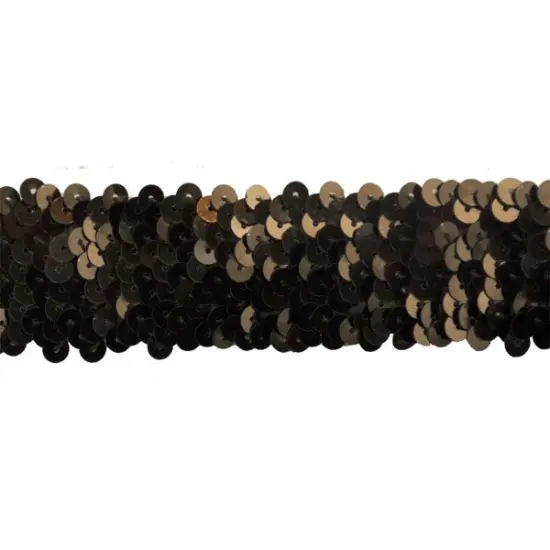 Belagio Stretch Sequin Trim, 1.5" Wide, Brown, 10-Yard Bolt {1}