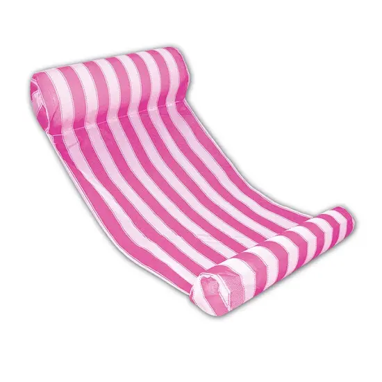 Swim Central Pink and White Striped Inflatable Water Hammock Swimming Pool Lounger {1}