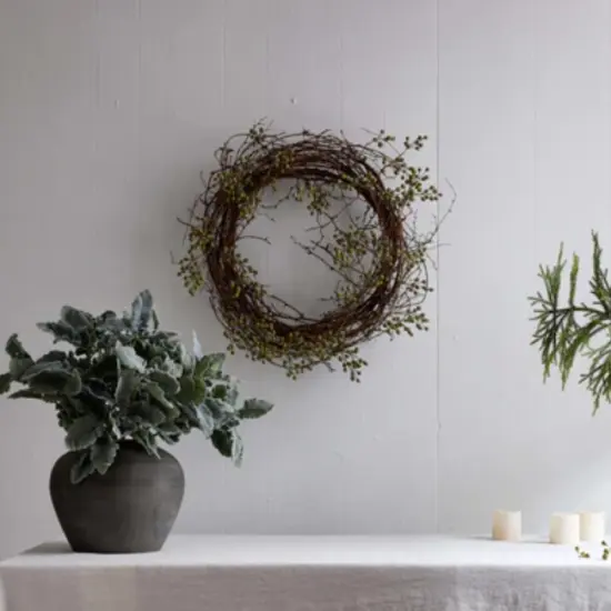 Summer EcoFaux Green Ilex Berry Wreath {2}