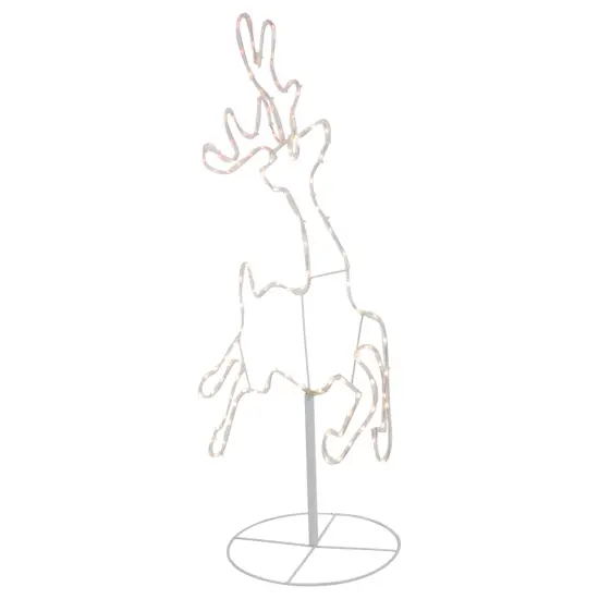 Northlight 36" Lighted Running Reindeer Silhouette Outdoor Christmas Decor White {6}