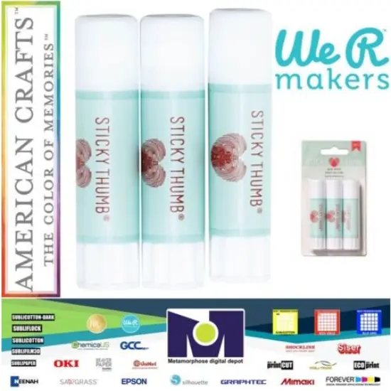 Sticky Thumb Glue Stick 3/Pkg - Permanent - 60000318 by American Crafts {1}