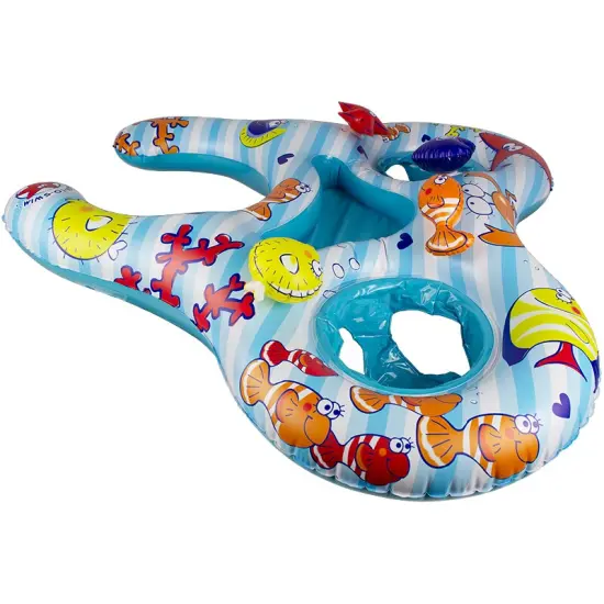 Swim Central 46.5" Underwater Creatures Mommy and Us Dual Inflatable Swimming Pool Float Multi {3}
