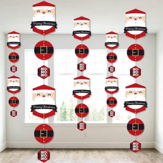 Big Dot of Happiness Jolly Santa Claus - Christmas Party DIY Dangler Backdrop - Hanging Vertical Decorations - 30 Pieces {1}