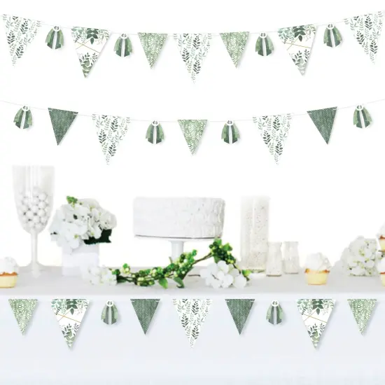 Big Dot of Happiness Boho Botanical - DIY Greenery Party Pennant Garland Decoration - Triangle Banner - 30 Pieces {3}
