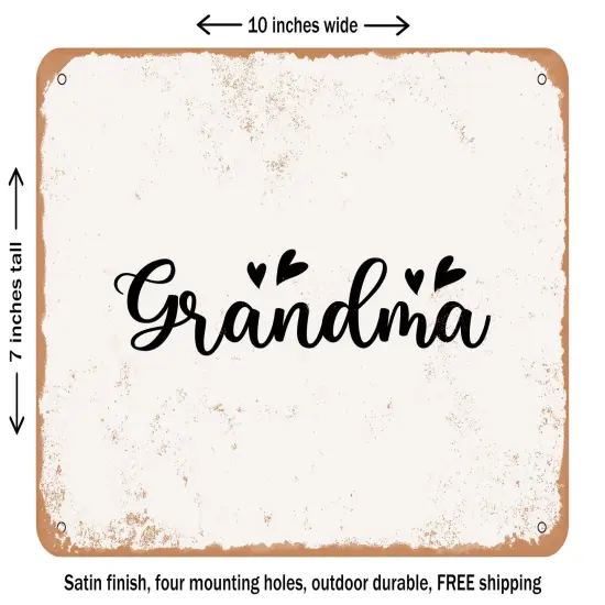 DECORATIVE METAL SIGN - Grandma - 2 - Vintage Rusty Look {1}