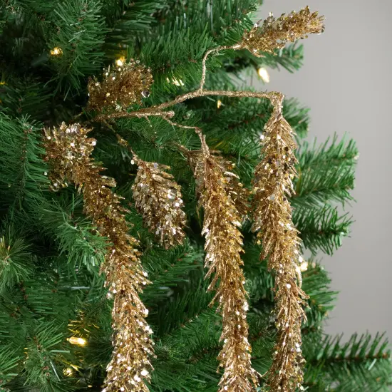 Northlight 52" Gold Glittered Pine Hanging Artificial Christmas Spray {3}