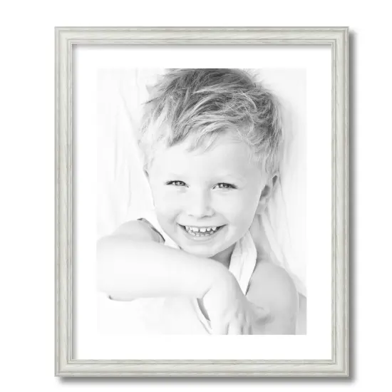 ArtToFrames 19x23" Matted Picture Frame with 15x19" Single Mat Photo Opening Framed in 1.25" White and 2" Mat (FWM-4098-19x23) {4}