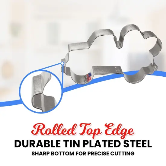 Truck with Heart Cookie Cutter 5 in B1559, CookieCutter.com, Tin Plated Steel, Handmade in the USA {5}