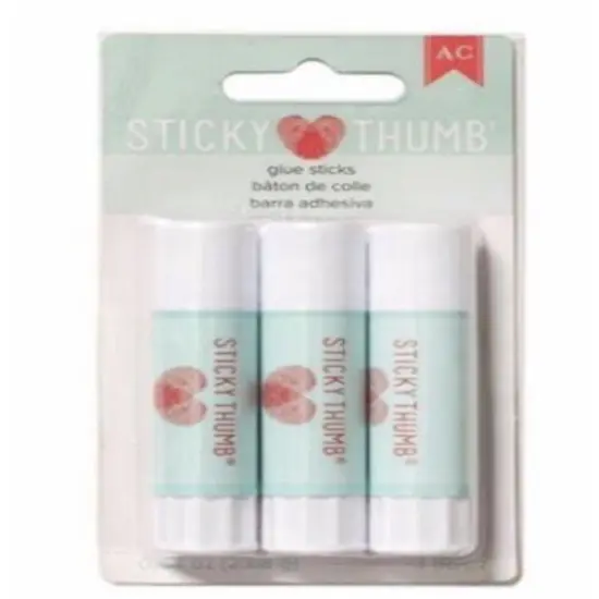 Sticky Thumb Glue Stick 3/Pkg - Permanent - 60000318 by American Crafts {3}