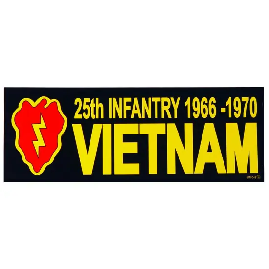25th Infantry 1966-1970 Vietnam Bumper Sticker 3-1/4"X9" {1}