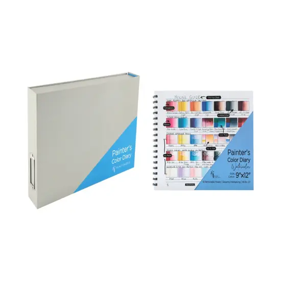 HG Art Concepts Painters Watercolor & Mixed Media Diary With Binder Case - 9x12" Spiral-Bound Acid-Free Color Swatch Book {2}