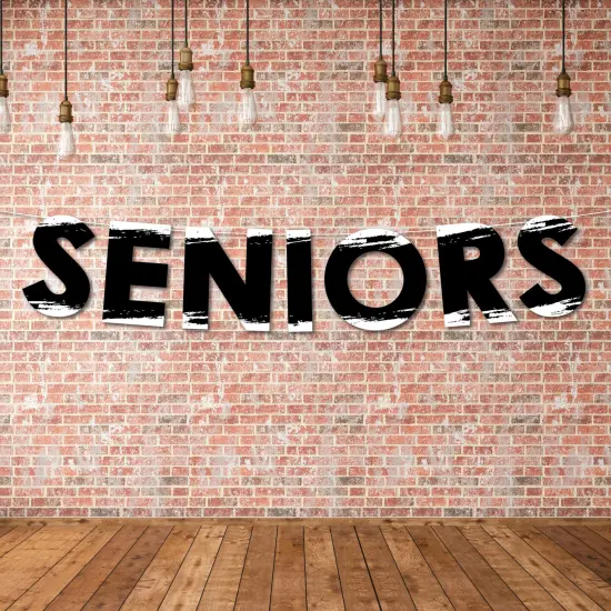 Big Dot of Happiness Black and White Senior Night - High School Sports and Graduation Party Decorations - Seniors - Outdoor Letter Banner {4}