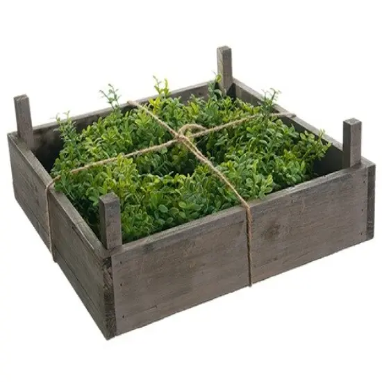 Allstate Artificial Leaf Wreath in Wooden Frame Box - 14" - Green {1}