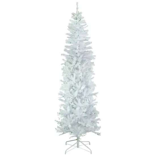 Northlight Pre-Lit Pencil Woodbury White Pine Artificial Christmas Tree - 6.5' - Green Lights {1}