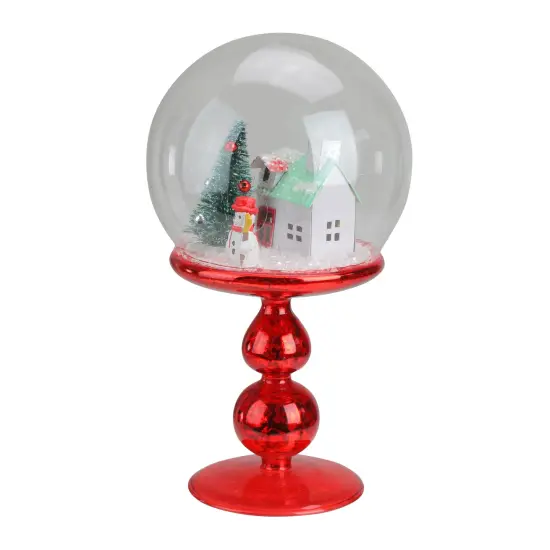 Avon Holiday Scene Pedestal Globe Decoration -8.75" - Red {3}