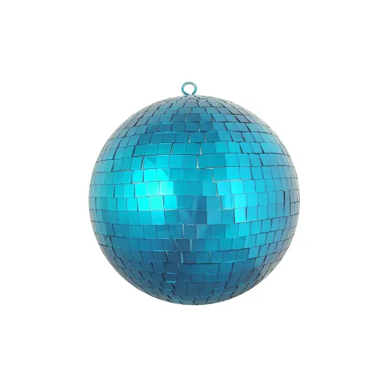 Northlight Mirrored Disco Ball Christmas Ornament - 8" (200mm) - Peacock Blue {1}