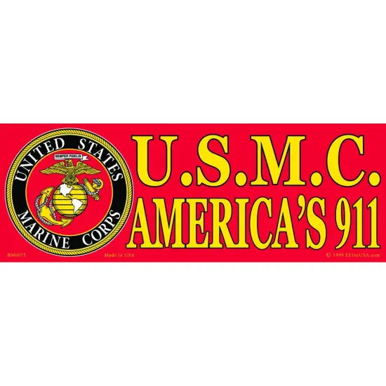 USMC America's 911 Bumper Sticker 3-1/4"X9" {1}