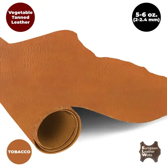 European Leather Work 5-6 oz. (2-2.4mm) Vegetable Tanned Leather Natural Shrunken Grain Cowhide Craftsmen Grade Quality for Tooling, Carving, Engraving, Molding {2}