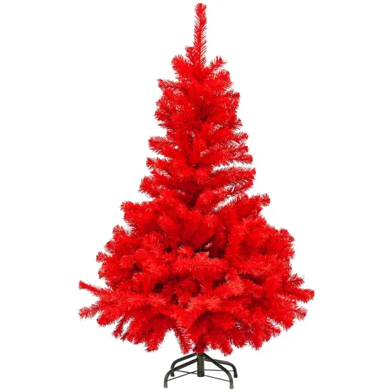 Northlight Full Pine Artificial Christmas Tree - 4' - Scarlet Red - Unlit {1}