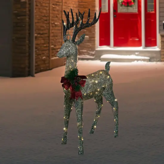 Northlight 48" Pre-Lit LED Champagne Deer Outdoor Christmas Decoration Gold {3}