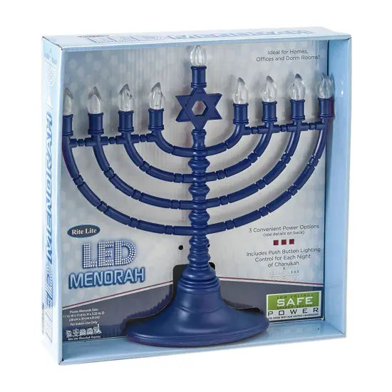 Rite Lite 11.5-Inch Blue Star of David Hanukkah Menorah LED Bulbs {3}
