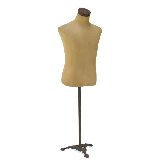 Tripar International 72" Beige and Brown Modern Male Body Form with Cast Iron Pedestal Base {1}